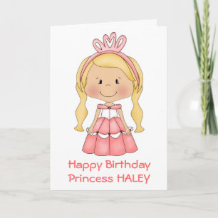 Personalized Princess Birthday card