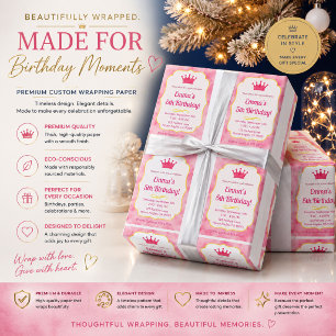 Personalized Princess Birthday Wrapping Paper