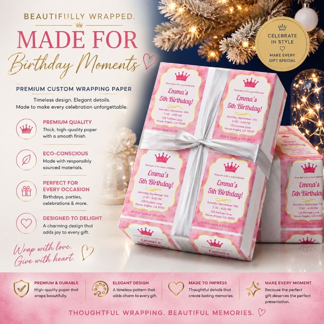 Personalized Princess Birthday Wrapping Paper (Creator Uploaded)