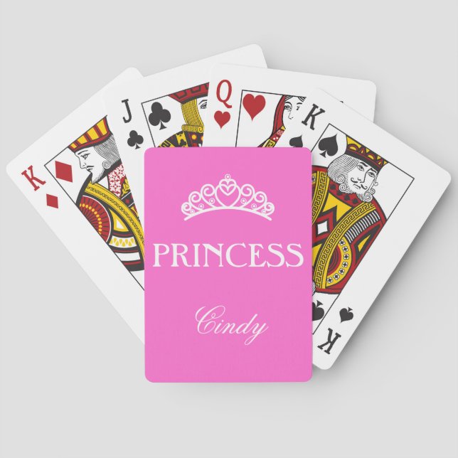 Personalized princess card in pink with name (Back)