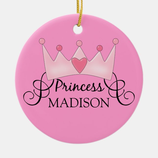 Personalized Princess Christmas Ornament (Front)