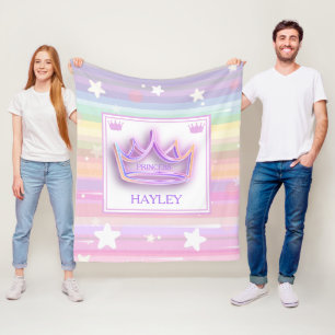 Personalized Princess Colourful  Fleece Blanket