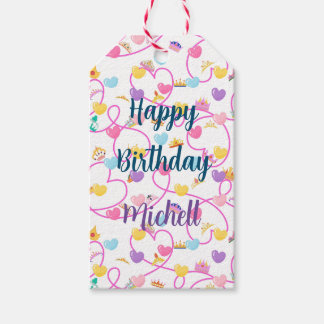 Personalized Princess crown pink Gift Tag