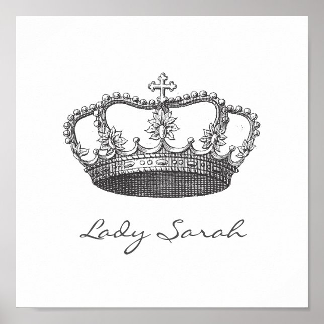 Personalized Princess Crown Poster (Front)