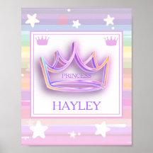 Personalized Princess Crown Wall Poster