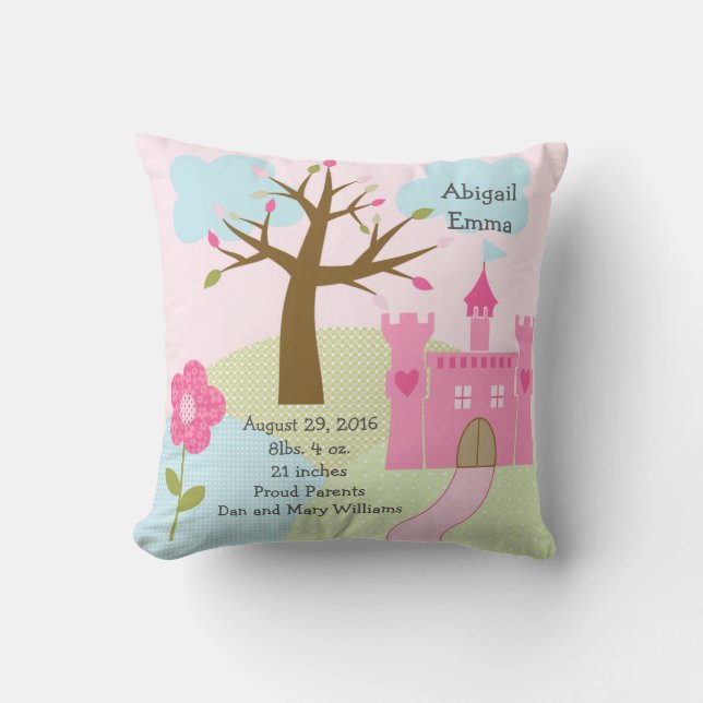 Personalized Princess Dream/Castle Keepsake Pillow (Front)