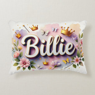 Personalized  Princess Floral Name  Accent Pillow