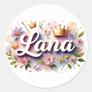 Personalized  Princess Floral Name Stickers