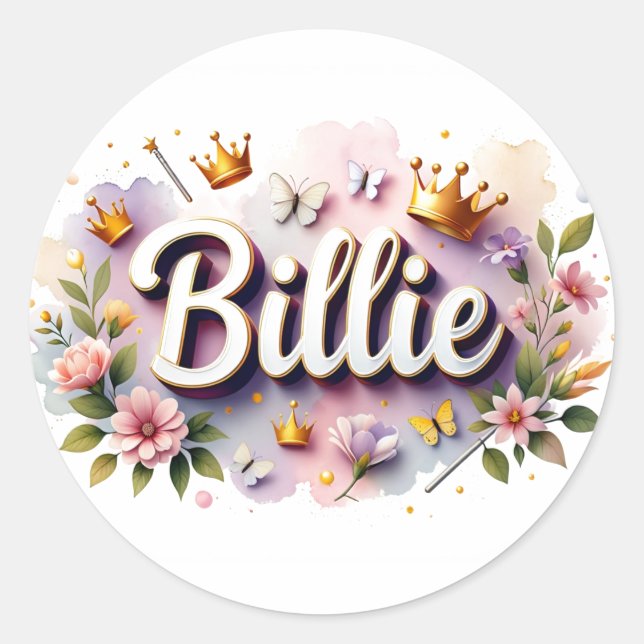 Personalized  Princess Floral Name Stickers  (Front)