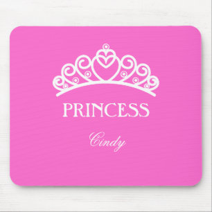 Personalized princess mousepad in pink with name