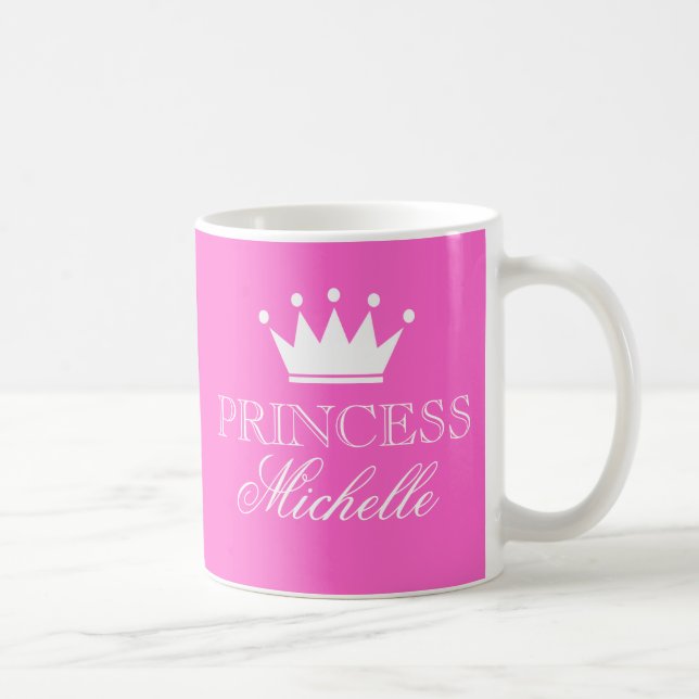 Personalized princess mug in pink with custom name (Right)