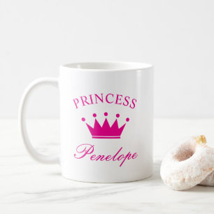 Personalized princess mug with crown and name