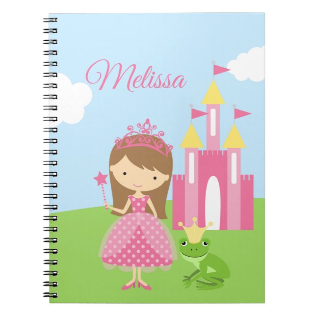 Personalized Princess Notebook / Journal for Girls (Front)