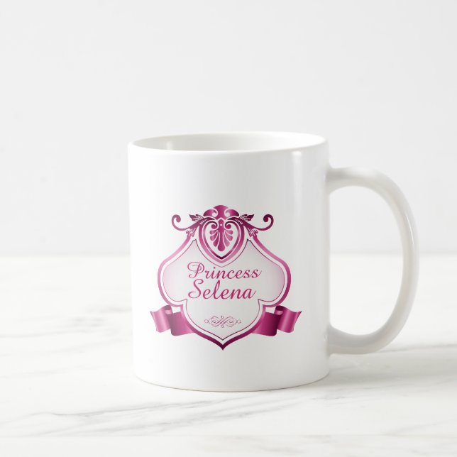 Personalized princess pink Mug with custom name. (Right)