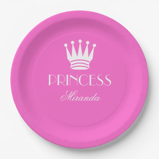 Personalized princess plate with name (Front)