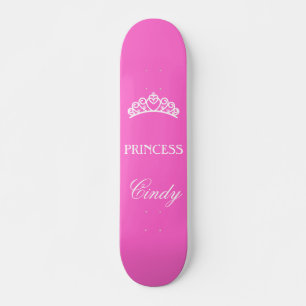Personalized princess skate in pink with name skateboard