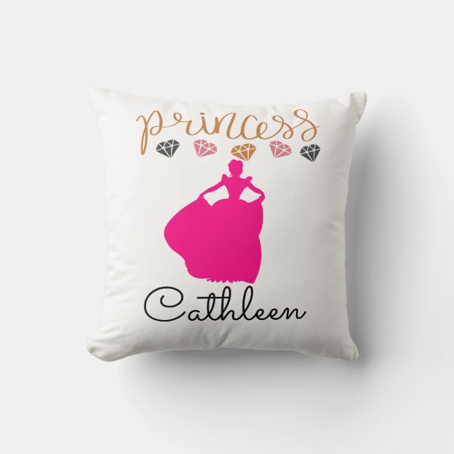 Personalized Princess Throw Pillow (Front)