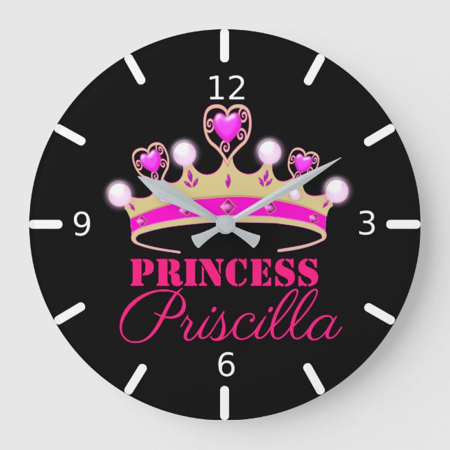 Personalized Princess Tiara Large Clock (Front)