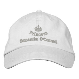 Personalized princess with royal crown embroidered hat
