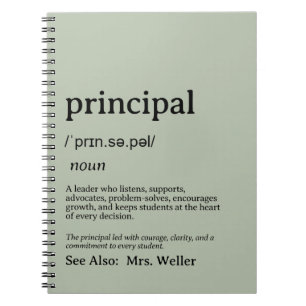 Personalized Principal Definition Leadership Notebook