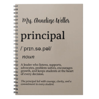 Personalized Principal Definition Notebook