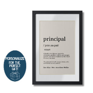 Personalized Principal Definition Poster