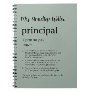 Personalized Principal Funny Definition Notebook
