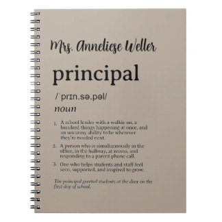 Personalized Principal Funny Definition Notebook