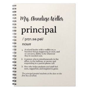 Personalized Principal Funny Definition Notebook