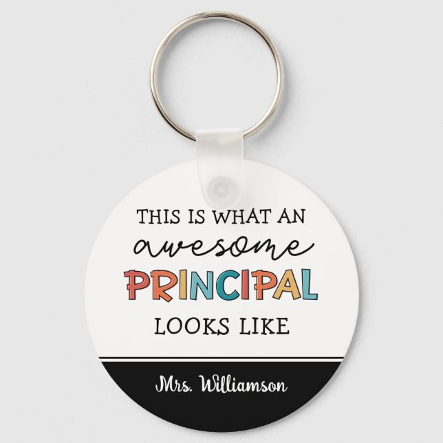 Personalized Principal Funny School Principal Keychain (Front)