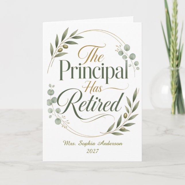 Personalized Principal Retirement Gift Card (Front)