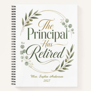 Personalized Principal Retirement Gift Notebook