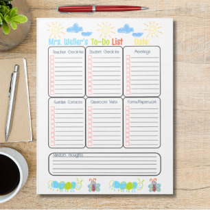 Personalized Principal To-Do List Elementary theme Notepad