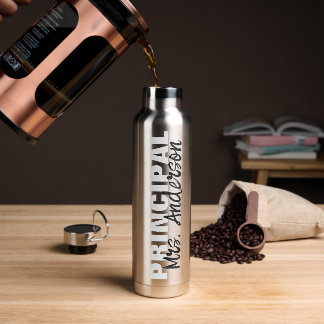 Personalized Principal's Name Script Water Bottle