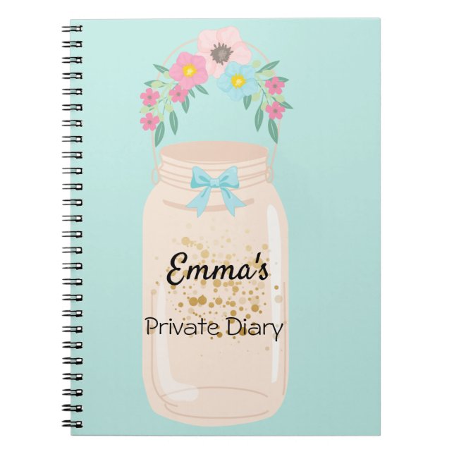 Personalized Private Diary  Spiral Photo Notebook (Front)