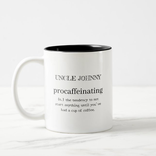 Personalized Procaffeinating Two-Tone Coffee Mug (Left)