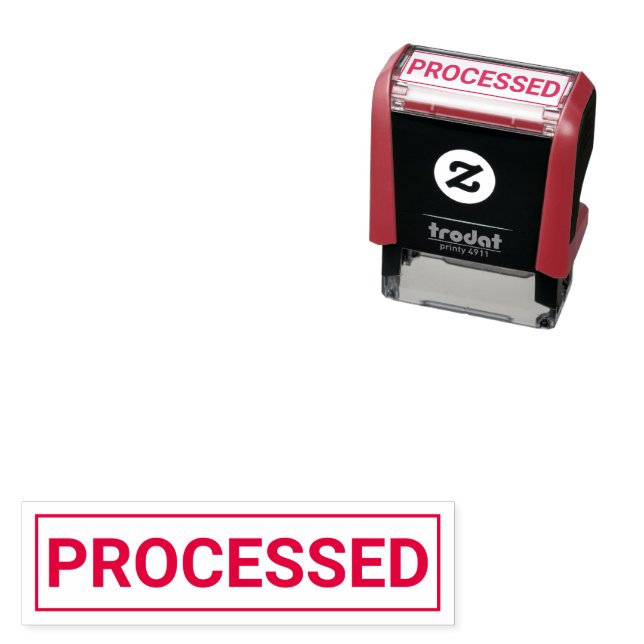 Personalized PROCESSED Label Self Inking Stamp Des (In Situ)