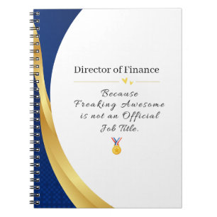 Personalized Profession – Elegant Gold & Blue Notebook