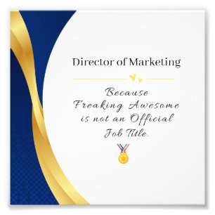 Personalized Profession – Elegant Gold & Blue  Photo Print