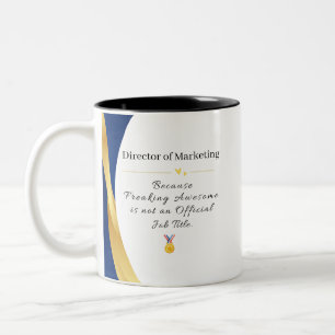 Personalized Profession – Elegant Gold & Blue  Two-Tone Coffee Mug
