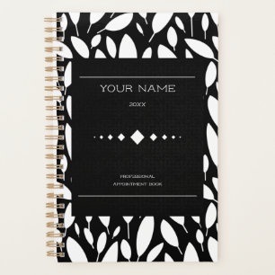 Personalized professional appointment black white  planner