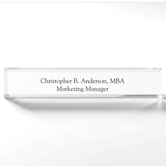 Personalized Professional Business Corporate  Nameplate (Front)