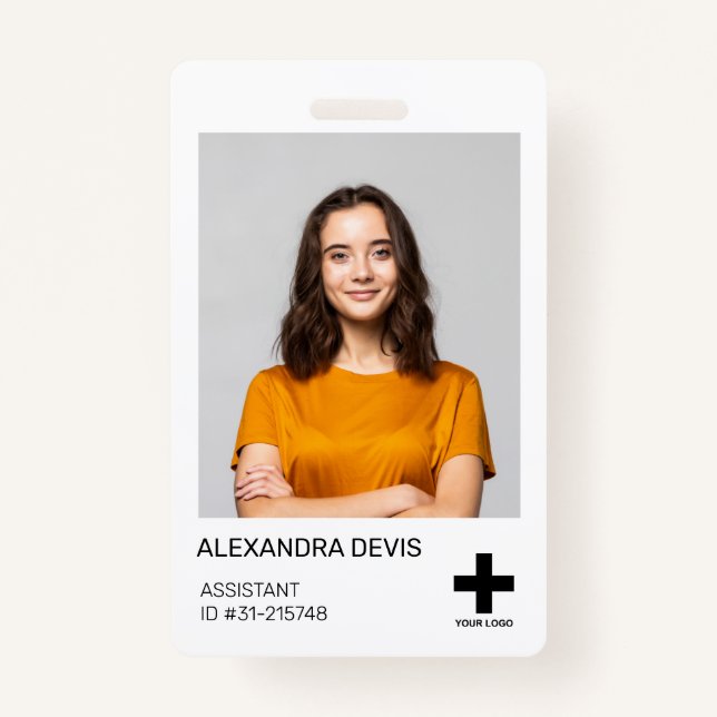 Personalized Professional Employee Logo & Photo Badge (Front)
