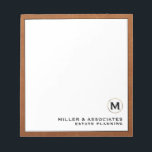 Personalized Professional Luxury Branded Notepad<br><div class="desc">Elevate your professional image with this luxurious personalized notepad. The brushed gold monogram emblem with your company name and specialty, framed in sable leather print, exudes sophistication and professionalism. The classic black typography on a white background provides a sleek and modern look. Perfect for taking notes, writing memos, or as...</div>