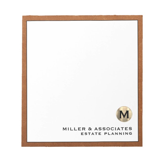 Personalized Professional Luxury Branded Notepad (Front)