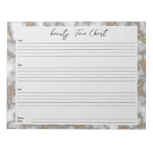 Personalized professional  Makeup Face Chart Notepad