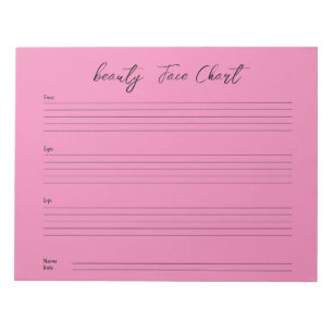Personalized professional Makeup Face Chart Notepad