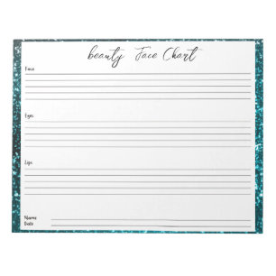 Personalized professional  Makeup Face Chart Notepad