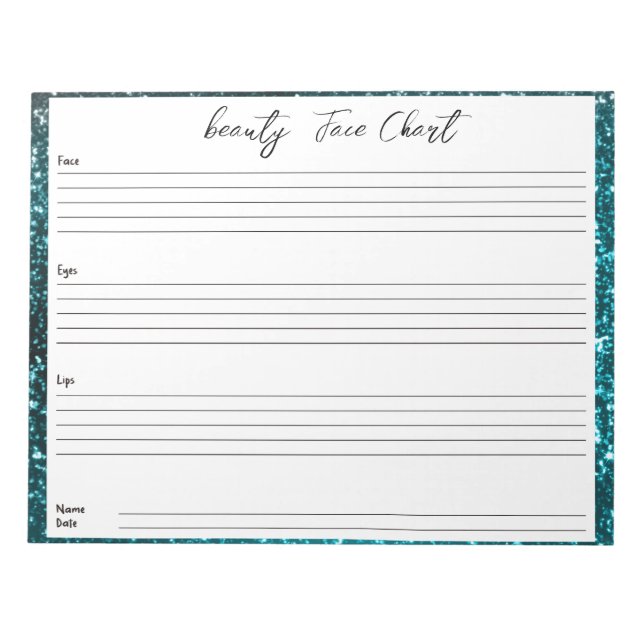 Personalized professional  Makeup Face Chart Notepad (Front)