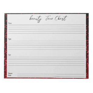 Personalized professional  Makeup Face Chart Notepad